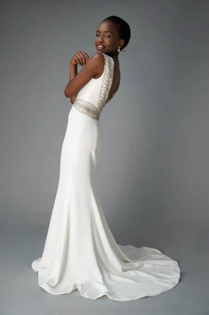 Elise Dress Beaded Modern Wedding Dress Grace Ivory