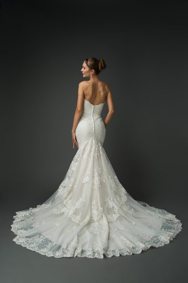 Daniela Lace Mermaid Wedding Dress - Grace + Ivory