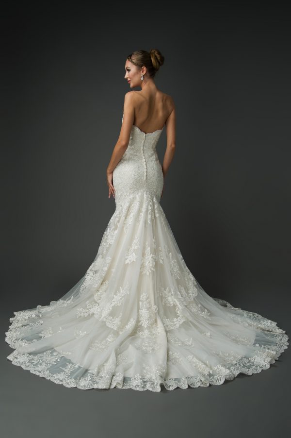 Daniela Lace Mermaid Wedding Dress - Grace + Ivory