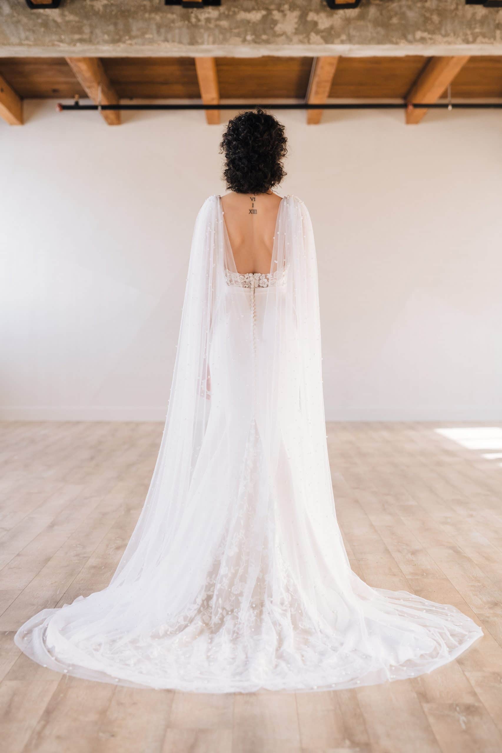 Long Pearl Cape - Bridal Accessories - Cicada Bridal