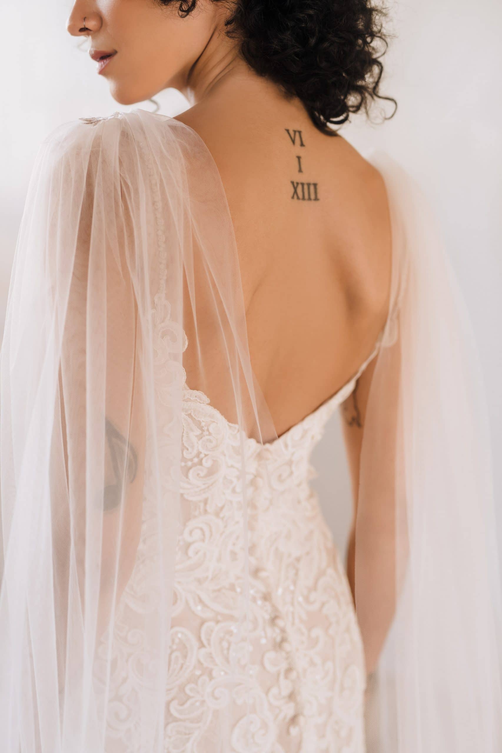 Cathedral Veil, Raw-Edge Tulle by Grace + Ivory