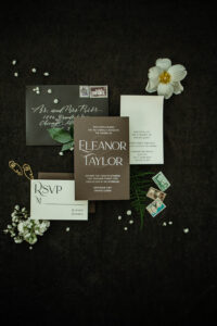 black white brown wedding invitation inspiration