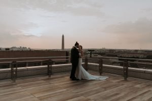 DC skyline rooftop wedding