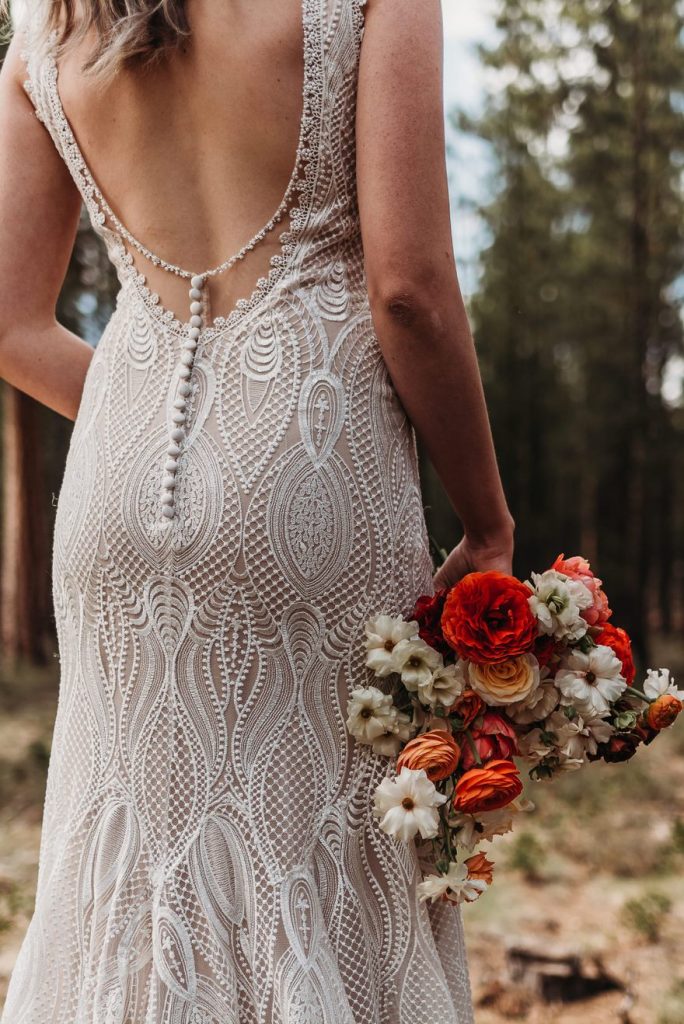 Grace + Ivory Kali dress. A wedding dress with art-deco design.