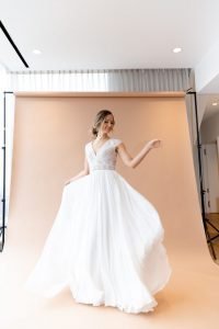 Grace + Ivory Solane Wedding Dress. Silk skirt.