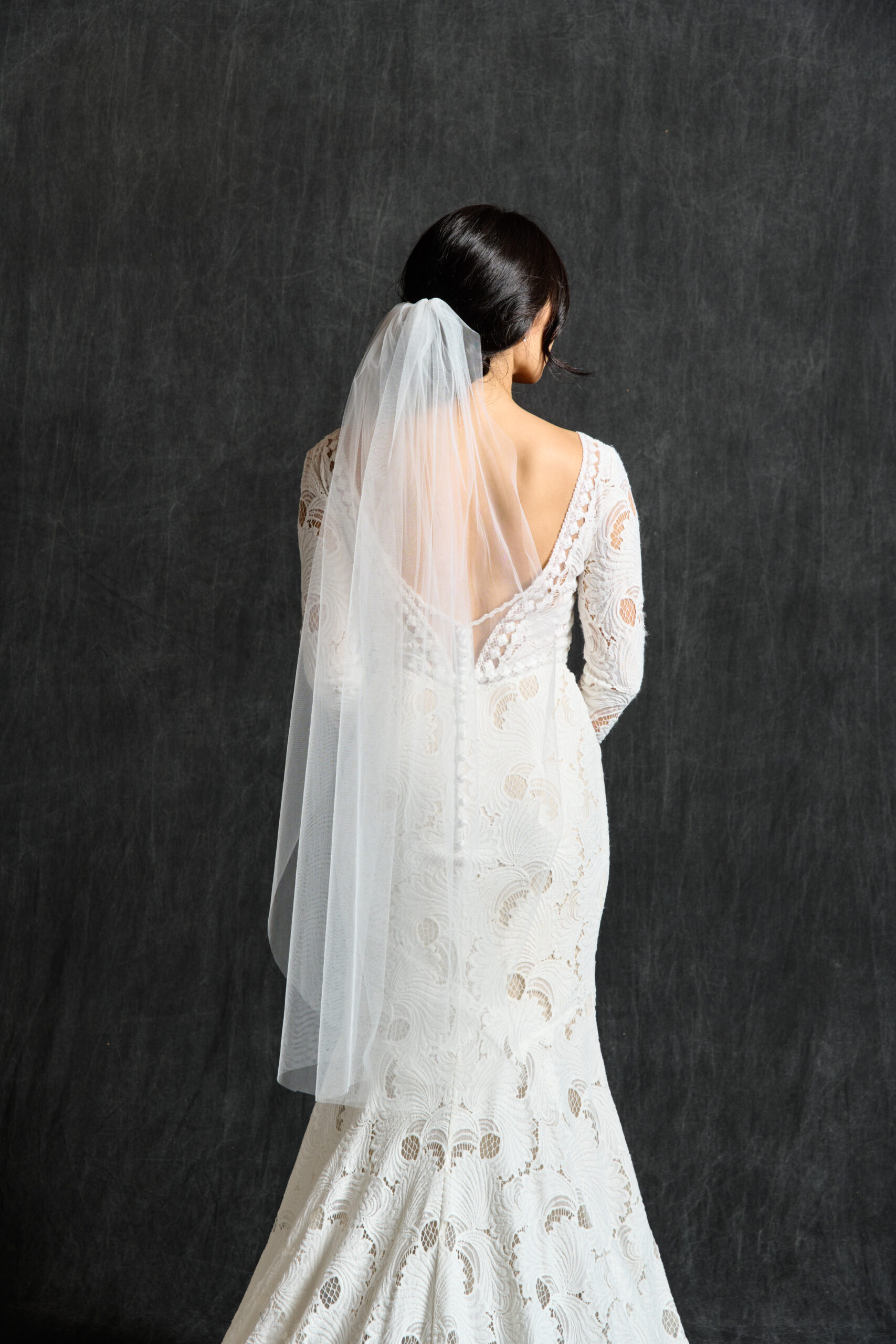 Cathedral Veil, Raw-Edge Tulle by Grace + Ivory