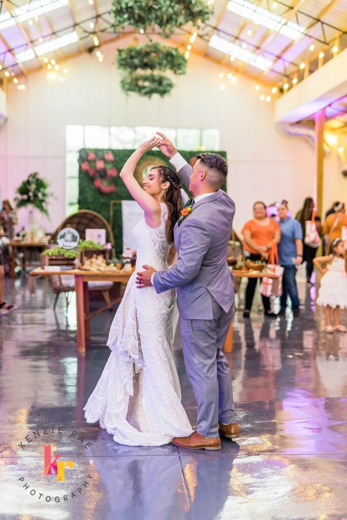 bride and groom first dance photo