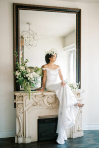 danielle heinson photography sleek sexy satin dress off the shoulder