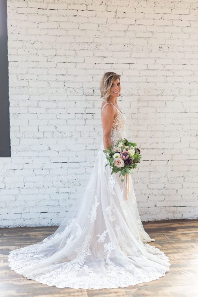 lace wedding gown a line ivory dress skinny straps