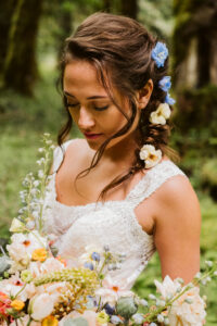 Madison dress by Grace + Ivory bridal style boho bride lace flower braid