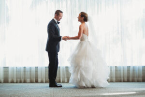 Grace + Ivory real bride custom dress bride white ballgown layered tulle dress