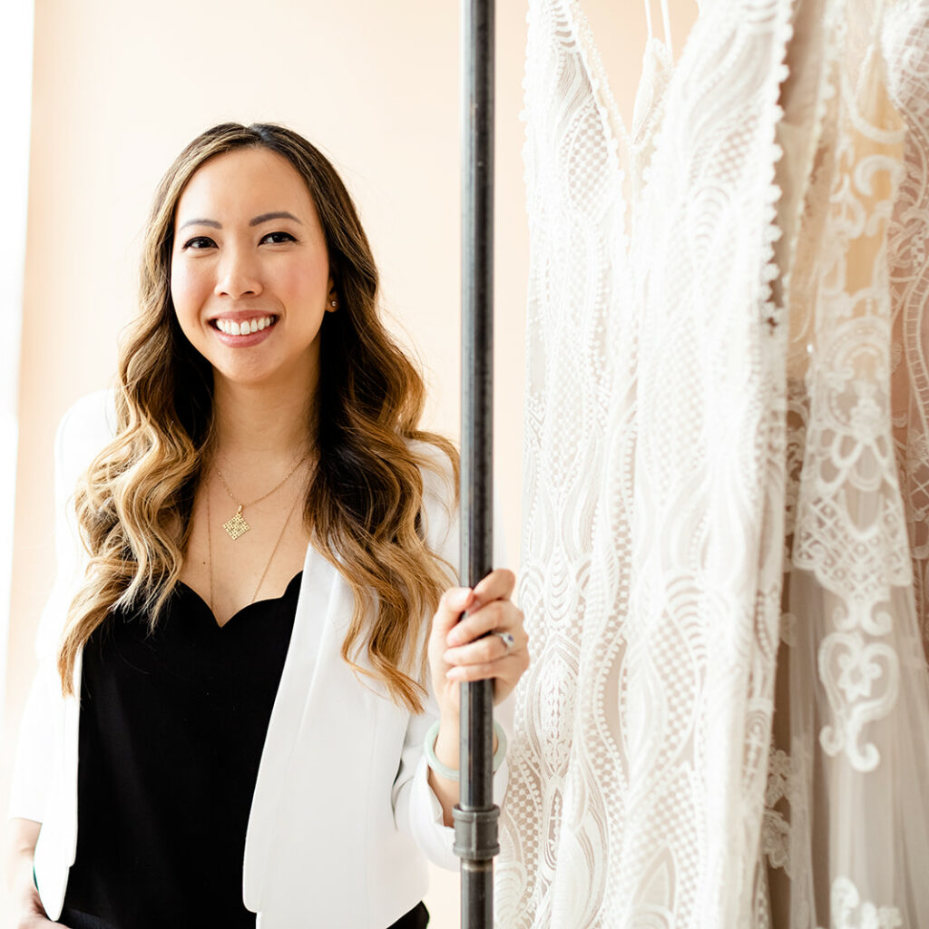 Grace + Ivory shop small wedding dress Tina Wong