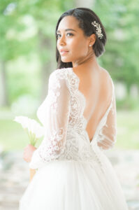 grace and ivory ballgown with sleeves