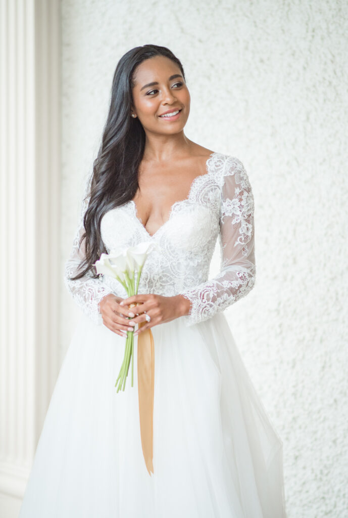 beaded white sleeve ballgown tulle skirt