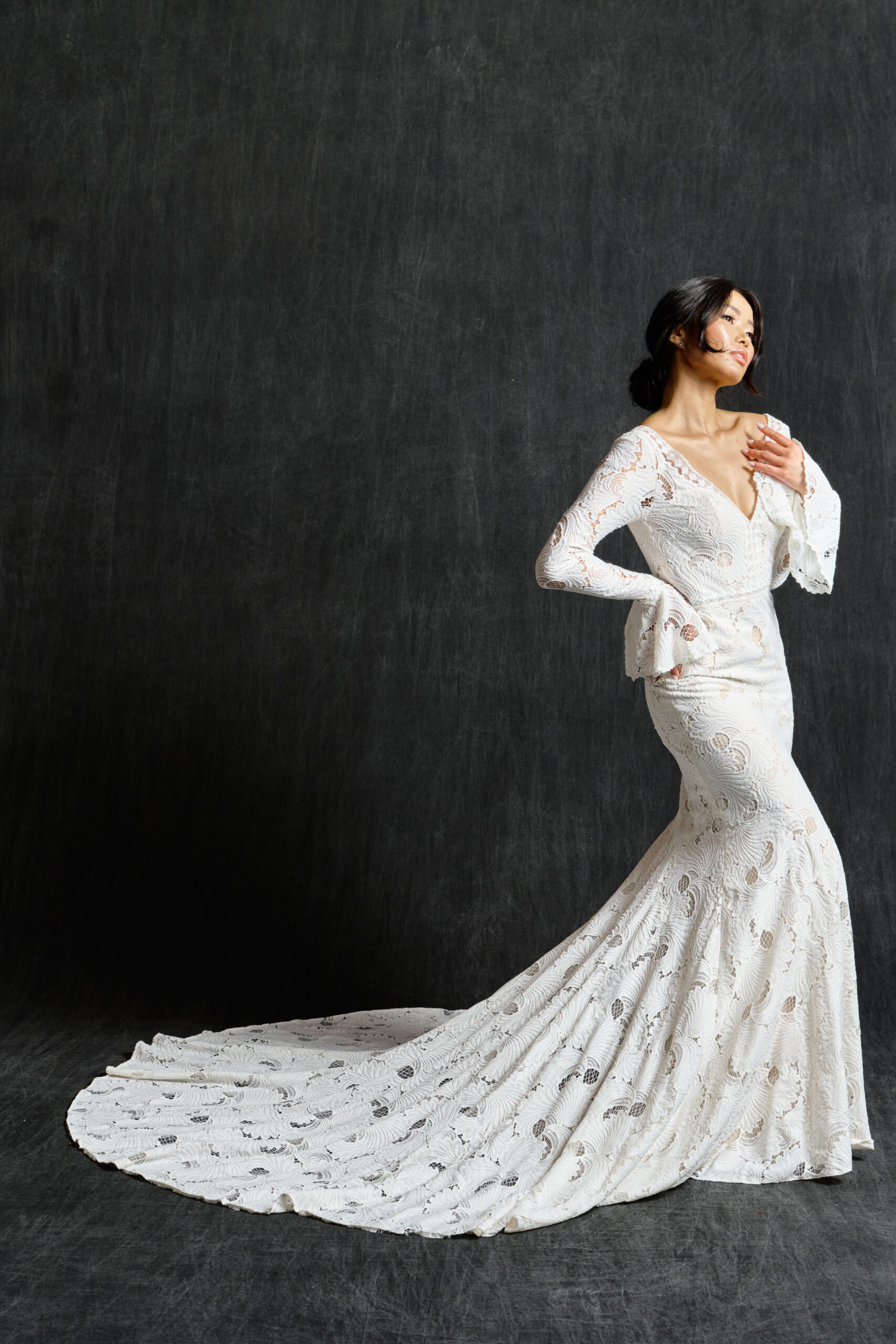 Blake Lace Long-Sleeve Bridal Gown Grace + Ivory Wedding Dresses