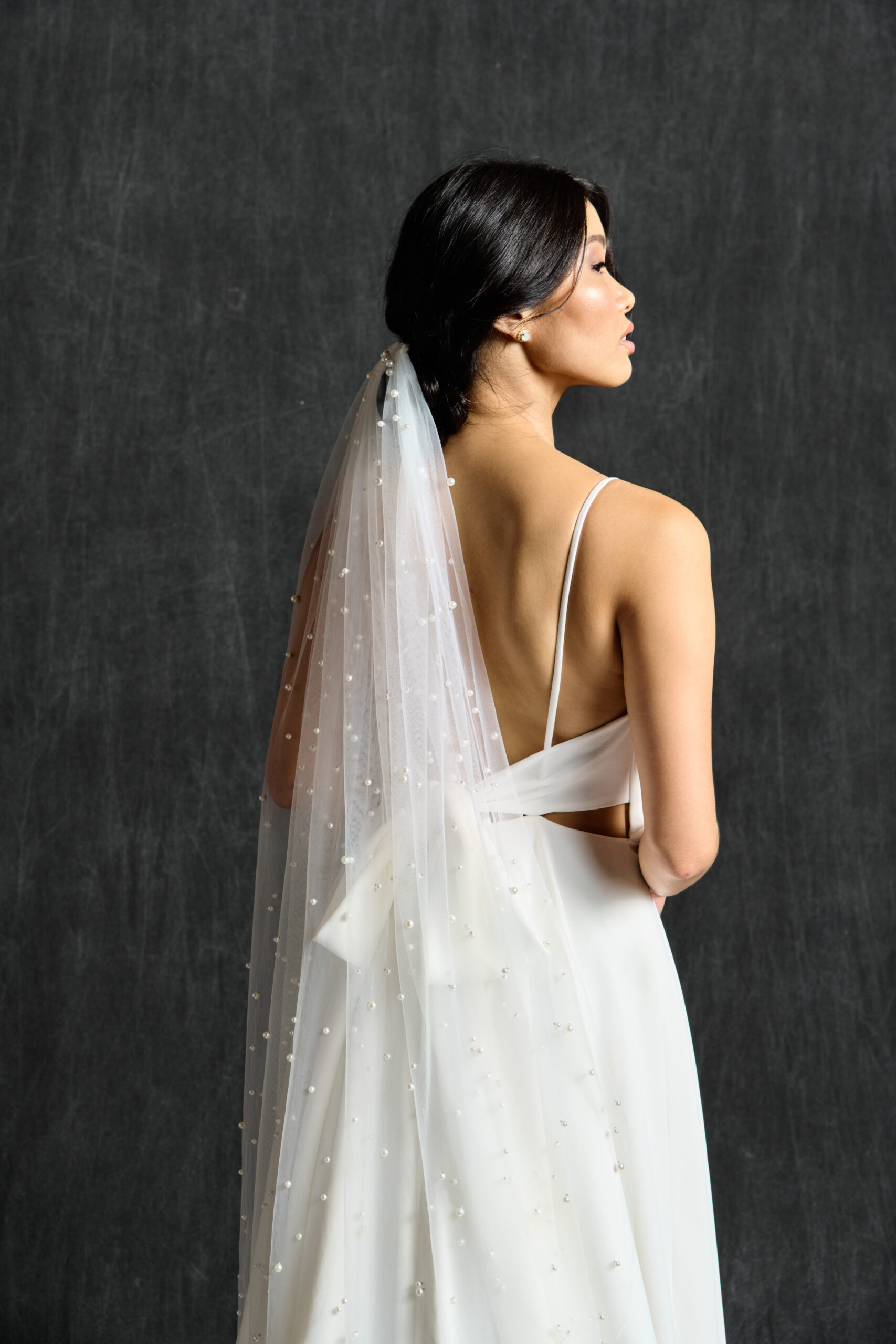 Chapel Veil, Pearl Tulle by Grace + Ivory