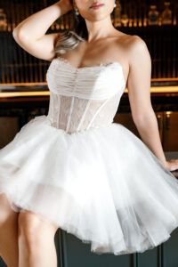 tulle lace wedding reception dress corset top
