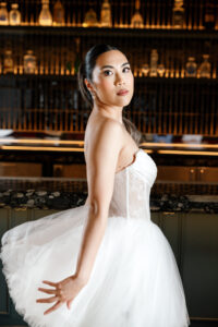 tulle skirt wedding reception dress dancing strapless