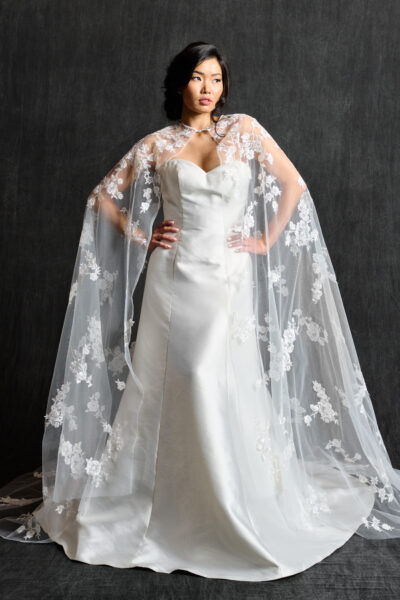 Cathedral Veil, Raw-Edge Tulle by Grace + Ivory