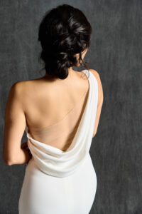 wedding dresses ariana grande cowl back low back white wedding dress