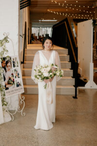 wedding dress inspiration sleek simple with pearl topper Grace + Ivory Alyssa Rados Photography