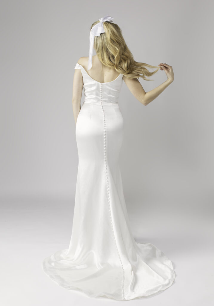 wedding dress vintage 60's feel sleek sexy silk dress