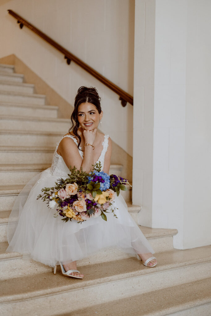 courthouse wedding dress look tea length tulle floral white dress