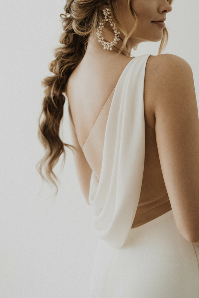 One shoulder wedding dress