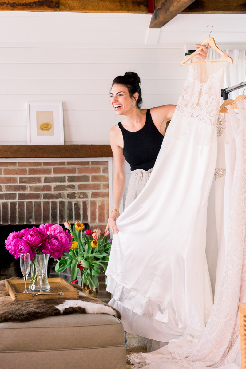 try on wedding dresses at home