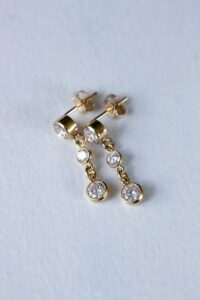 Aventine bridal jewelry classic gold drop earring