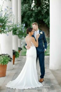 Grace and ivory Sienna dress destination wedding silk satin open back wedding dress