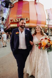 vegas bride in art deco a line wedding dress
