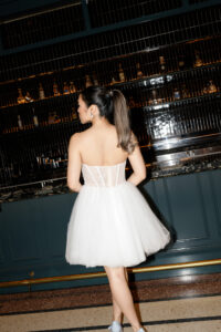 Ilona Corset Top Wedding Dress Cocktail Length with Tulle