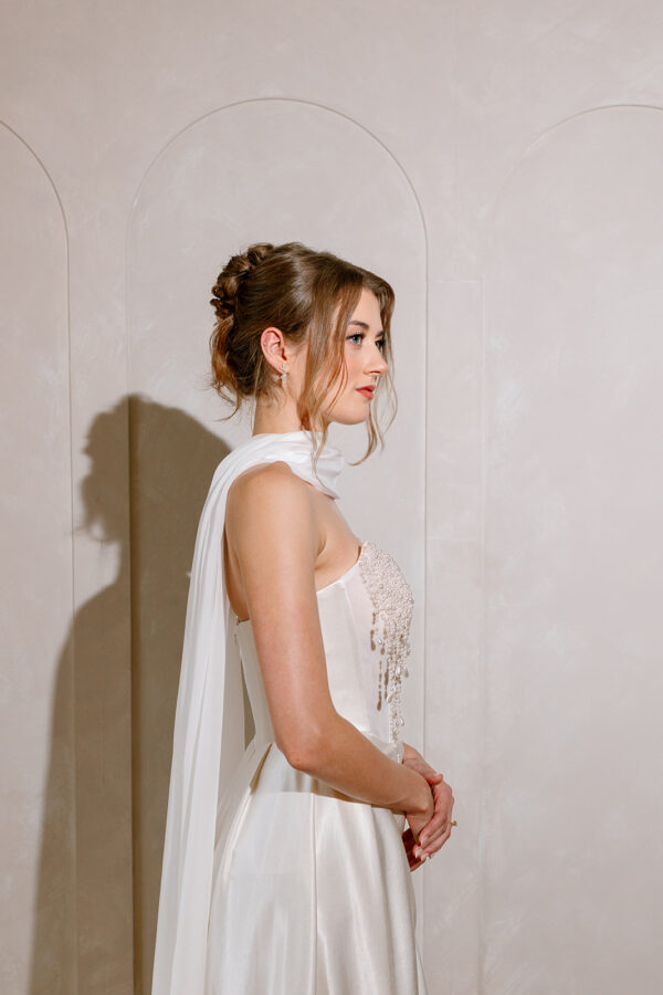 Long Silk Wedding Neck Scarf - Image 2