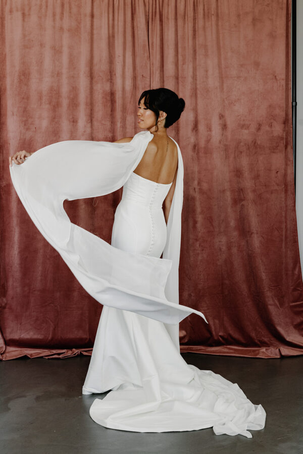 Long Silk Wedding Neck Scarf - Image 5