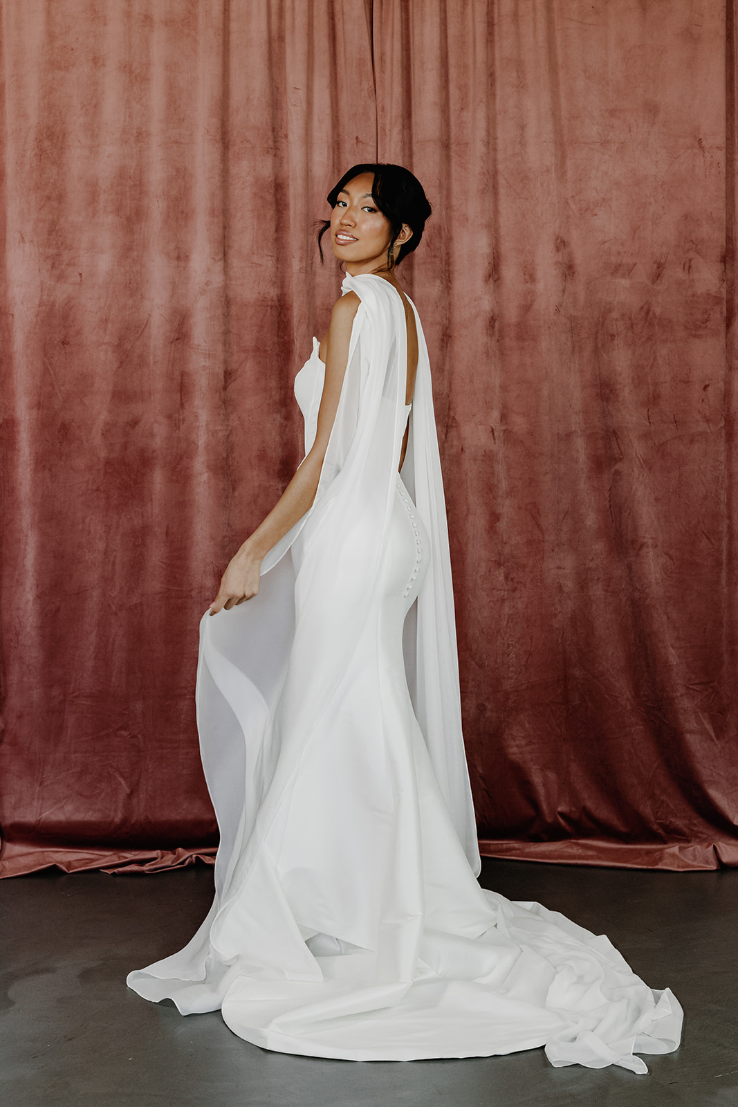 long ivory white, 100% silk neck scarf for bride