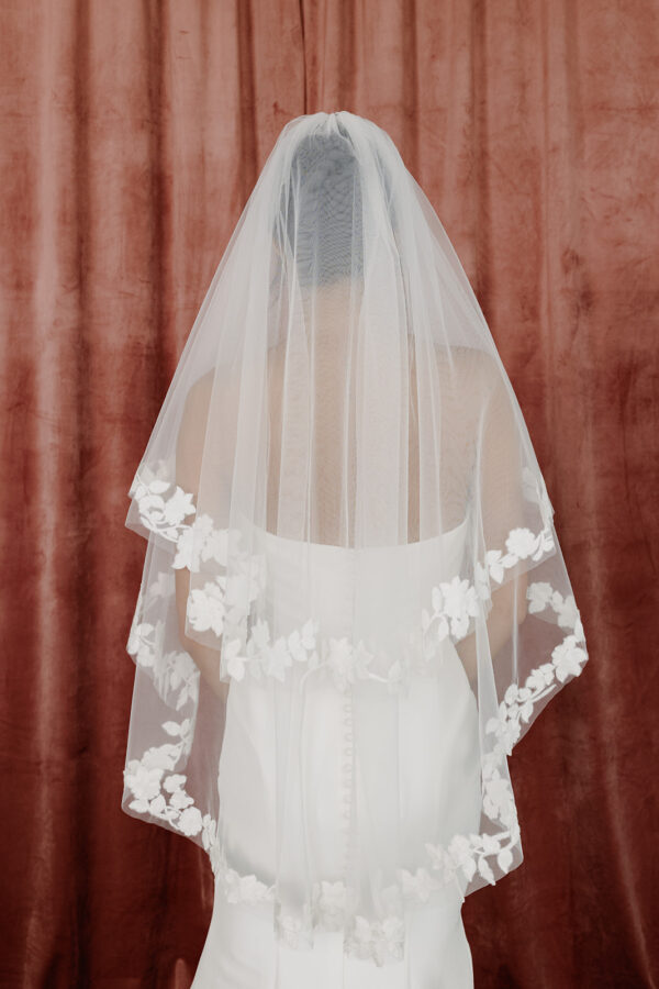 Tessa Floral Lace Blusher Veil - Image 2