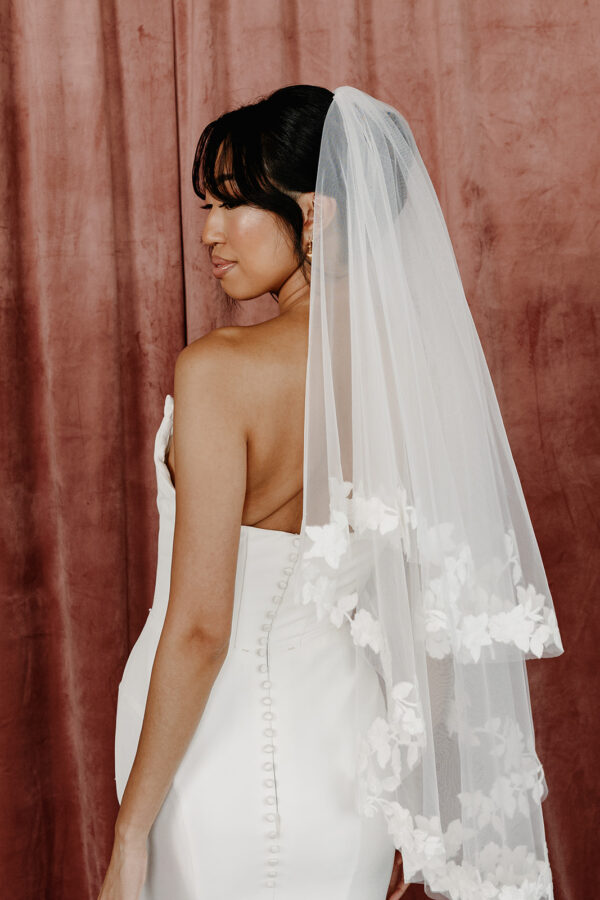 Tessa Floral Lace Blusher Veil - Image 3