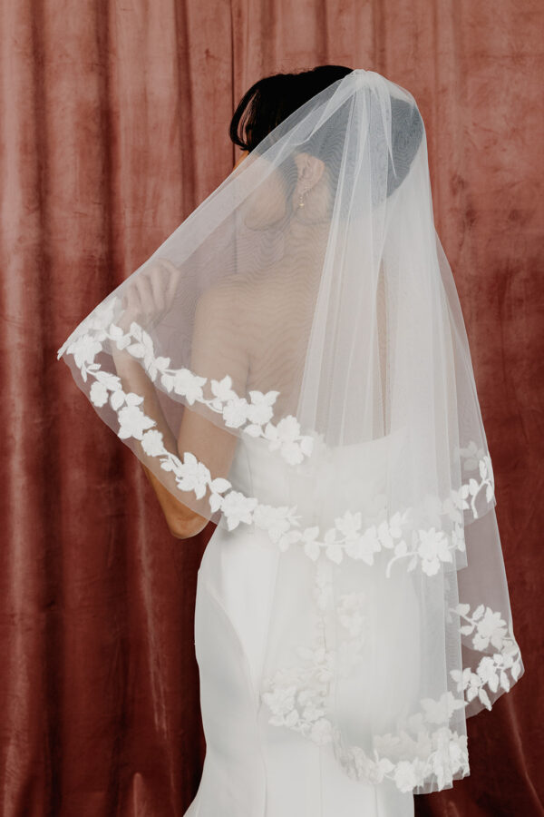 Tessa Floral Lace Blusher Veil - Image 4