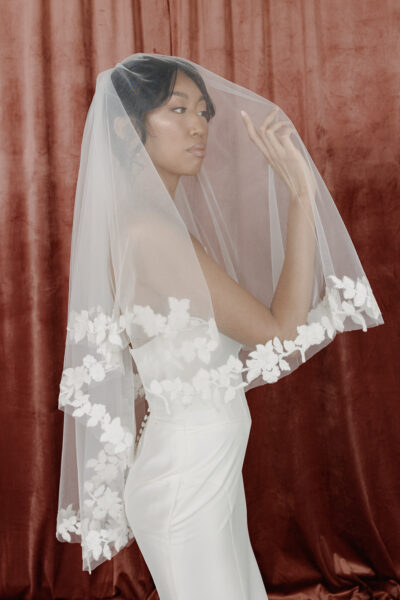 Tessa Floral Lace Blusher Veil
