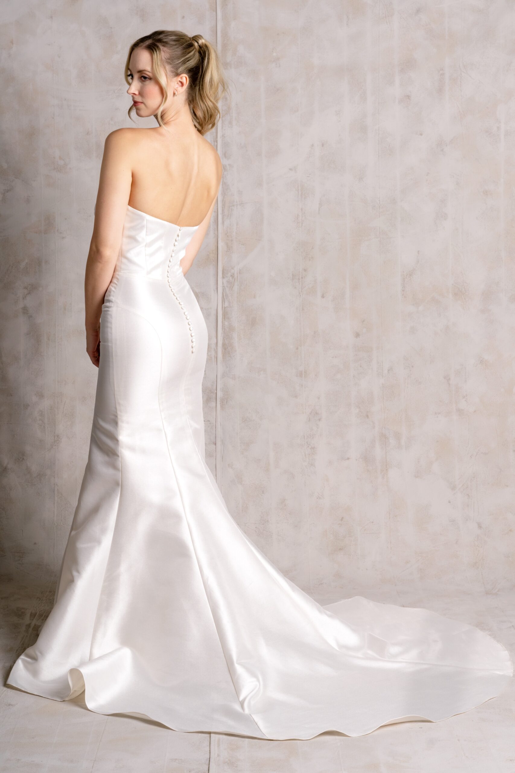Grace and Ivory Toni Mikado Wedding Dress_ back