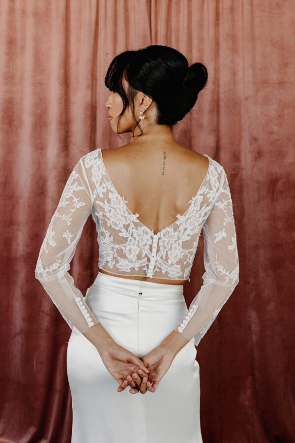 Vintage Lace Boat Neck Dress Bolero - Image 3