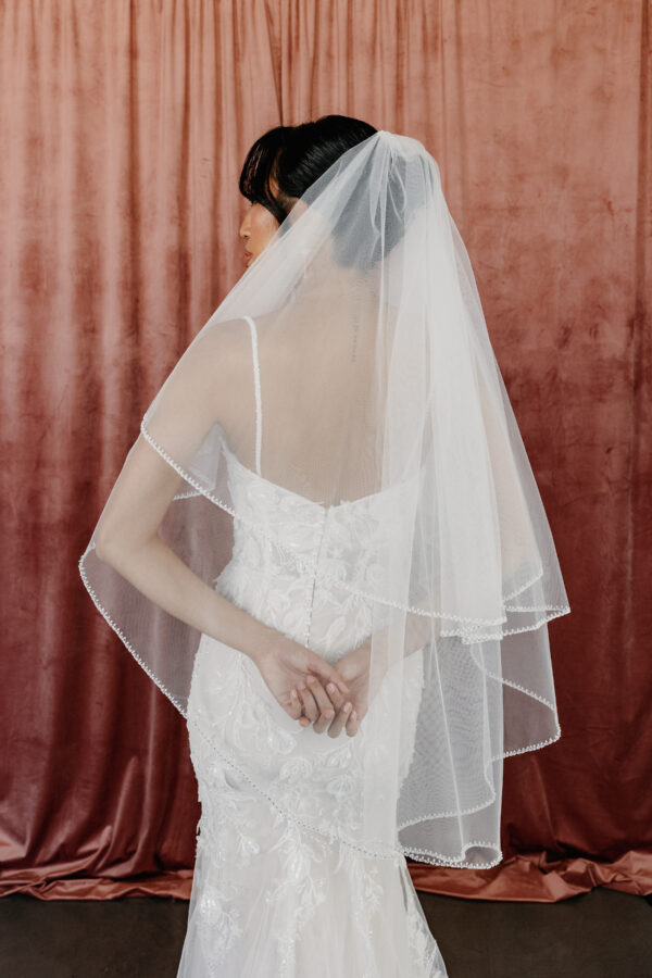 Hand-Beaded Edge Blusher Veil