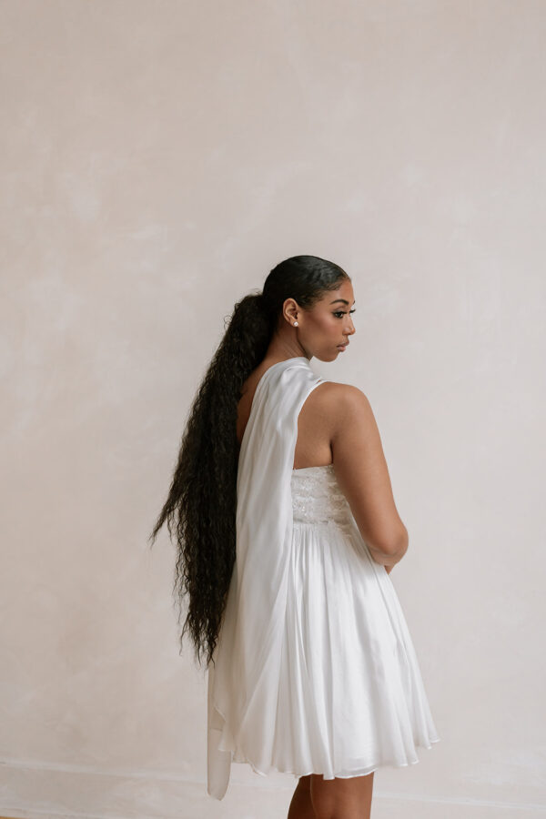 Short Silk Wedding Neck Scarf - Image 2