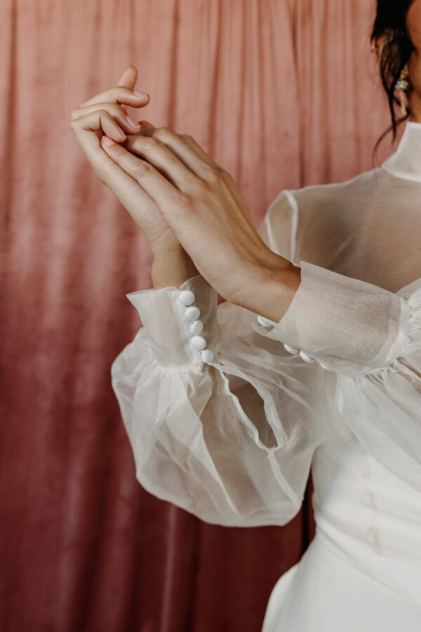 Silk Organza Blouse Bridal Top - Image 4