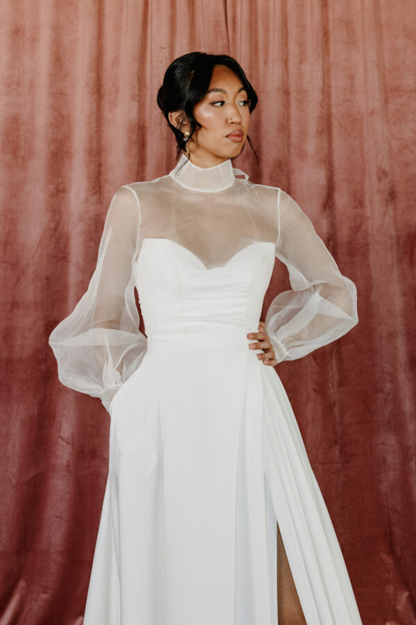 silk organza bridal top by Grace and Ivory