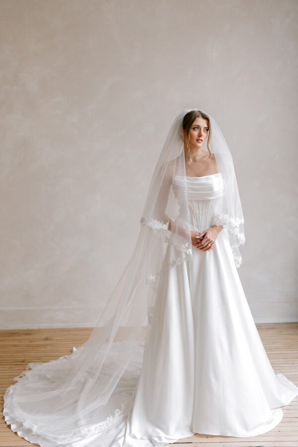 Jessie Lace Edge Blusher Veil - Image 4
