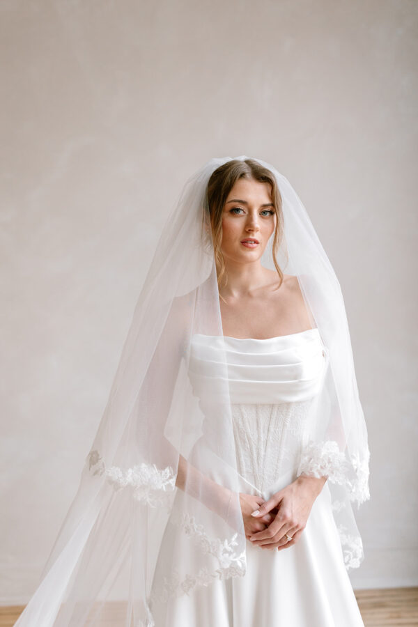 Jessie Lace Edge Blusher Veil - Image 6