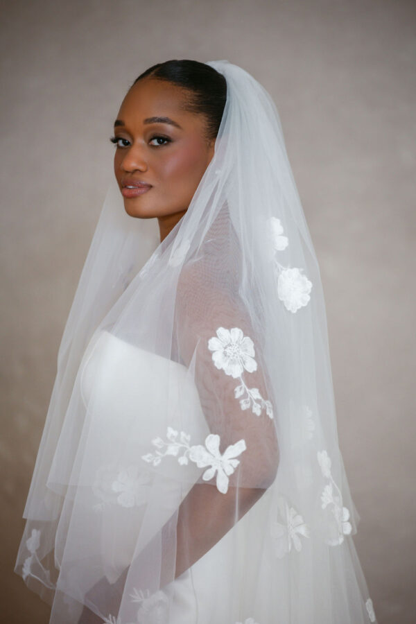 Simone Scattered Lace Blusher Veil - Image 3