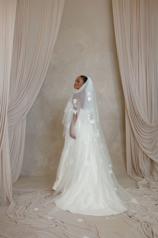 Simone Scattered Lace Blusher Veil - Image 5